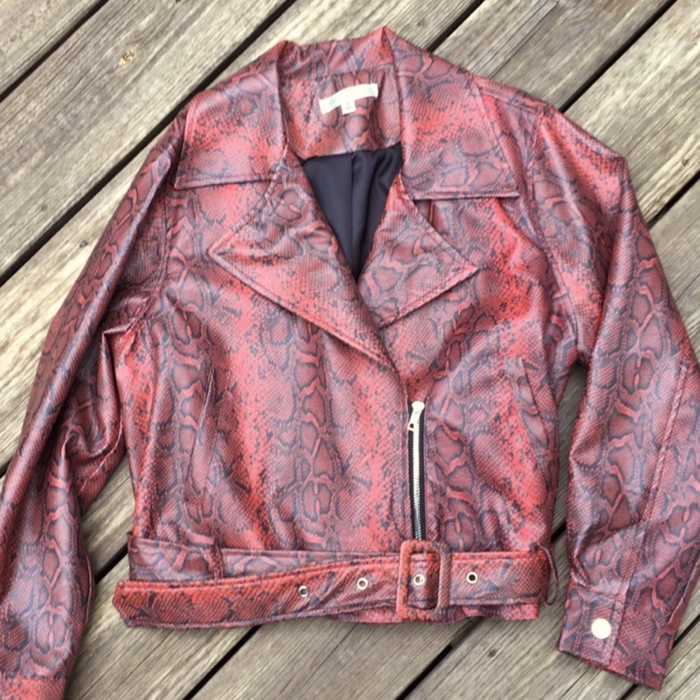 Snakeskin pleather jacket